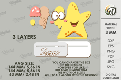 Funny Summer Animal Stand Laser Cut. Starfish SVG Product Image 2
