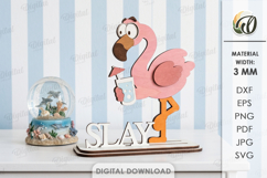 Funny Summer Animals Stands Bundle Lasercut. Stand Decor SVG Product Image 11