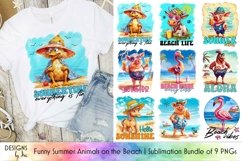 Funny Summer Animals on the Beach Sublimation Bundle Product Image 1