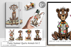 Funny Summer Quote Animals Digital Paper Product Image 1