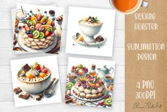 Watercolor Sweet Cake|Cake Square Coaster Product Image 1
