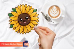 Funny Sunflower Sticker, Sunflower Illustration Sticker Product Image 1