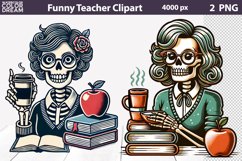 Funny Teacher Skeleton Clipart | Halloween Teacher Product Image 1