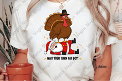 Funny Thanksgiving Turkey and Santa PNG Product Image 2