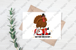 Funny Thanksgiving Turkey and Santa PNG Product Image 3