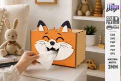 Funny Tissue Box Laser Cut | Cute Cartoon Animal | Fox SVG Product Image 1