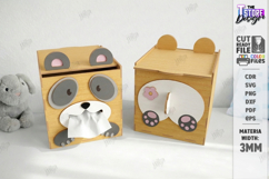 Tissue Box Laser Cut | Funny Panda SVG | Tissue Box Covers Product Image 1