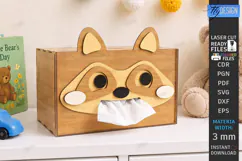 Funny Tissue Box Laser Cut | Funny Raccoon | Organizer