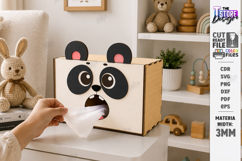 Funny Tissue Box Laser Cut | Cute Cartoon Animal | Panda SVG Product Image 1