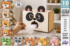 Funny Tissue Boxes Laser Cut Bundle | Cute Cartoon Animals Product Image 1