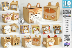 Tissue Boxes Laser Cut Bundle | Funny Animals | 3D Designs Product Image 1