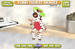Funny Tourist Zebra Laser Cut | Animals Shelf Sitters | CNC Product Image 1