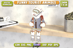 Funny Tourist Bear Laser Cut | Animals Shelf Sitters | CNC Product Image 1