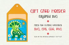 Funny Triceratops Card holder. Birthday Gift Card Holder Template for cutting machines.  