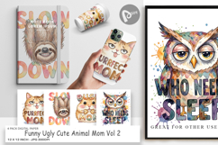 Cute Animal Mom Digital Paper Product Image 1