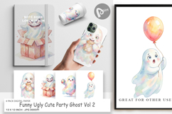 Ugly Cute Party Ghost Digital Paper Product Image 1