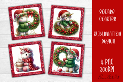 Funny unicorn Square Coaster Sublimation | Crochet Christmas Product Image 1