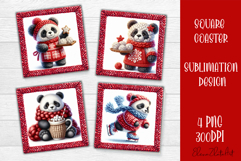 Funny animal Square Coaster Sublimation | Crochet Christmas Product Image 1