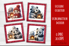 Funny animal Square Coaster Sublimation | Crochet Christmas Product Image 1