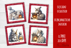 Funny unicorn Square Coaster Sublimation | Crochet Christmas Product Image 1