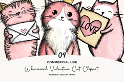 Funny Valentine Cat Clipart Product Image 1