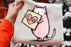 Funny Valentine Cat Clipart Product Image 2