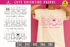 Funny Valentine Cat SVG Cute Valentine animal