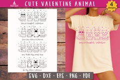Funny Valentine Cat SVG Cute Valentine animal