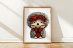 Funny Valentine Day Hedgehog Clipart Product Image 3