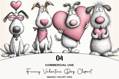 Funny Valentine Dog Clipart Product Image 1