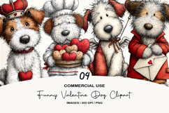 Funny Valentine Dog Clipart Product Image 1
