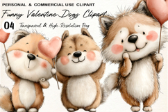 Funny Valentine Dogs Clipart Product Image 1