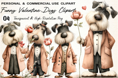 Funny Valentine Dogs Clipart PNG Product Image 1