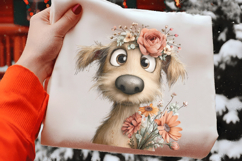 Funny Valentine Dogs Clipart, 4 Animal sublimation Design Product Image 2