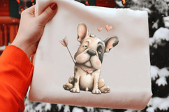 Funny Valentine Dogs Clipart, 4 Animal sublimation Design Product Image 2