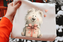 Funny Valentine Dogs Clipart, 4 Animal sublimation Design Product Image 2