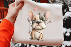 Funny Valentine Dogs Clipart, 4 Animal sublimation Design Product Image 2