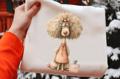 Funny Valentine Dogs Clipart, 4 Animal sublimation Design Product Image 2