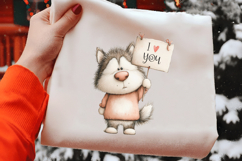 Funny Valentine Dogs Clipart, 4 Animal sublimation Design Product Image 2