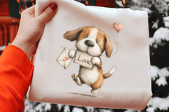 Funny Valentine Dogs Clipart, 4 Animal sublimation Design Product Image 2