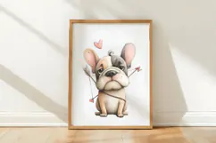 Funny Valentine Dogs Clipart, 4 Animal sublimation Design Product Image 3