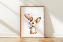 Funny Valentine Dogs Clipart, 4 Animal sublimation Design Product Image 3