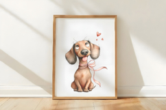 Funny Valentine Dogs Clipart, 4 Animal sublimation Design Product Image 3