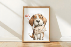 Funny Valentine Dogs Clipart, 4 Animal sublimation Design Product Image 3