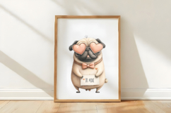 Funny Valentine Dogs Clipart, 4 Animal sublimation Design Product Image 3