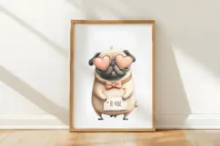 Funny Valentine Dogs Clipart, 4 Animal sublimation Design Product Image 3