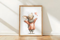 Funny Valentine Dogs Clipart, 4 Animal sublimation Design Product Image 3