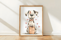 Funny Valentine Dogs Clipart, 4 Animal sublimation Design Product Image 3