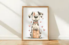 Funny Valentine Dogs Clipart, 4 Animal sublimation Design Product Image 3