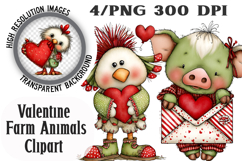 Funny Valentine Farm Animals Sublimation Product Image 1